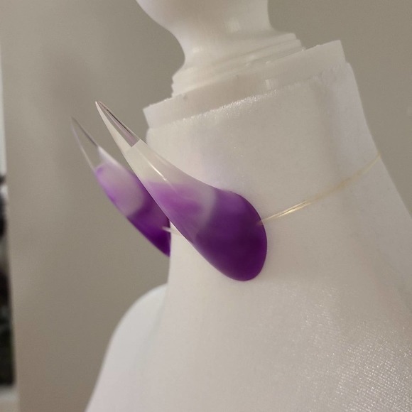 Cosplay Costume Oni Resin Horns festival headpiece purple ears devil unique - Picture 2 of 4